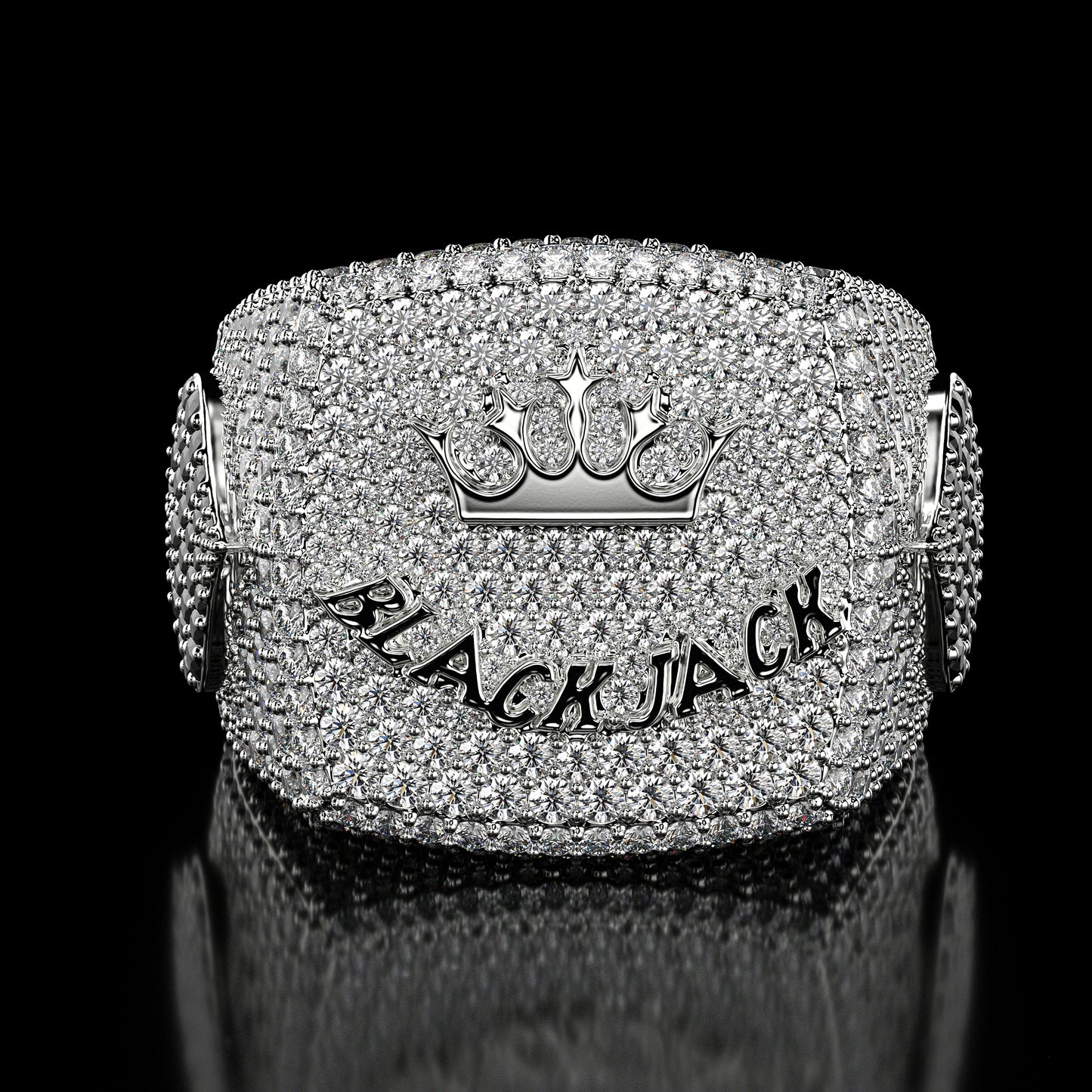 BlackJack® 6.00 ct. Real Moissanite Studded Men's Hip Hop Ring in 925 Silver