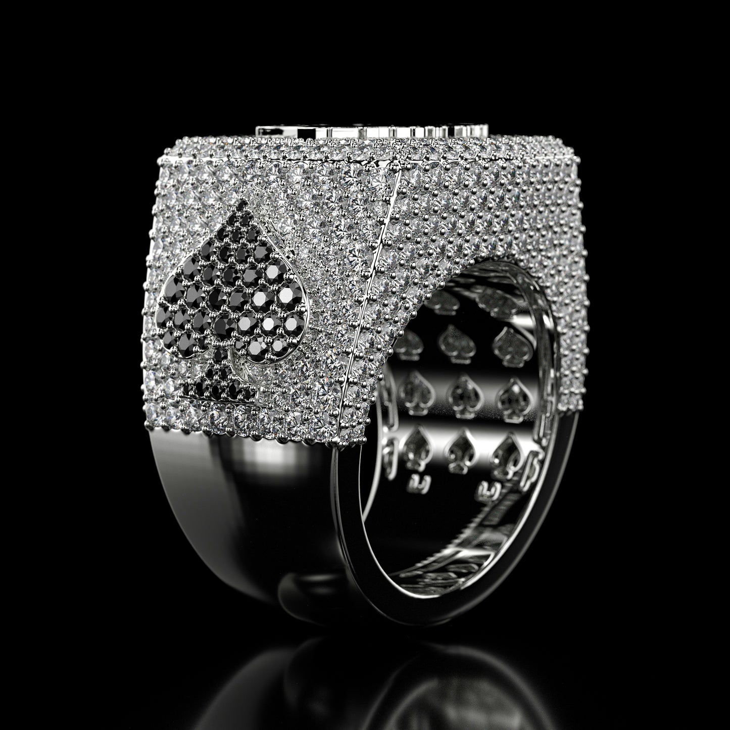 BlackJack® 6.00 ct. Real Moissanite Studded Men's Hip Hop Ring in 925 Silver