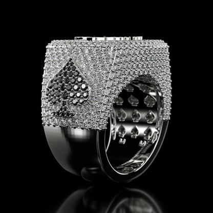 BlackJack® 6.00 ct. Real Moissanite Studded Men's Hip Hop Ring in 925 Silver