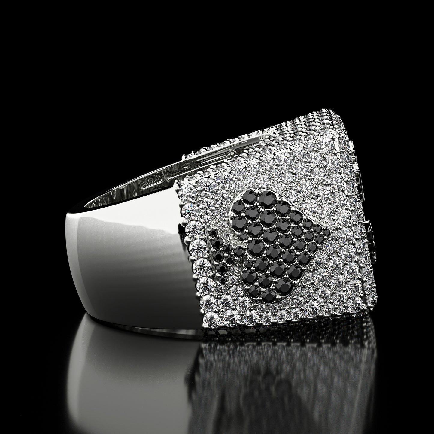 BlackJack® 6.00 ct. Real Moissanite Studded Men's Hip Hop Ring in 925 Silver