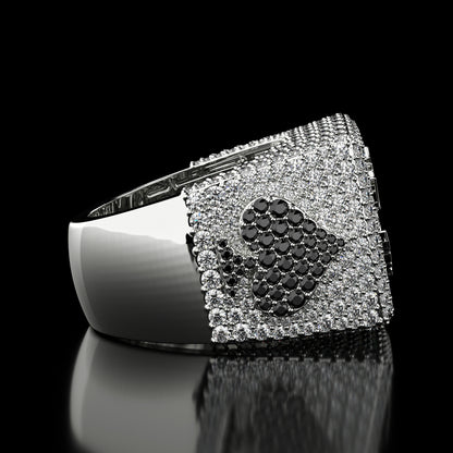 BlackJack® 6.00 ct. Real Moissanite Studded Men's Hip Hop Ring in 925 Silver