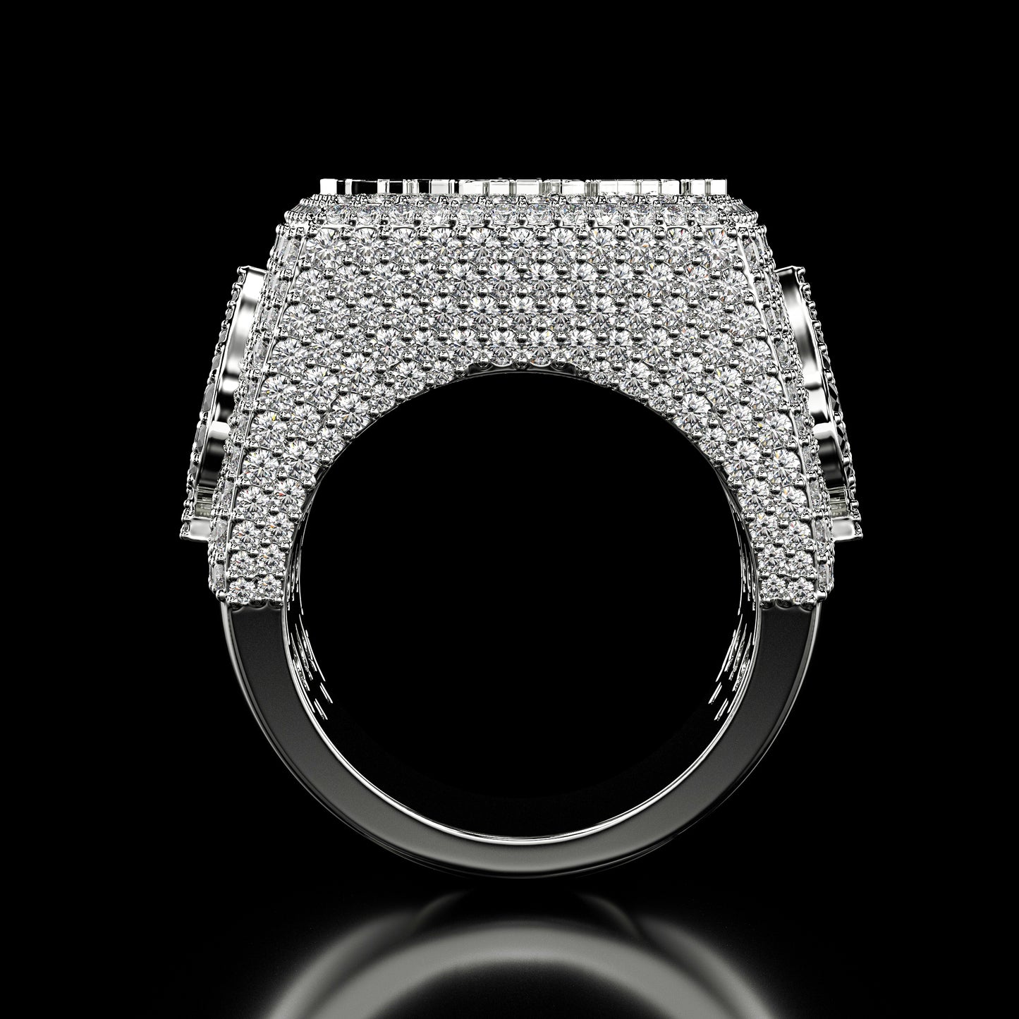 BlackJack® 6.00 ct. Real Moissanite Studded Men's Hip Hop Ring in 925 Silver