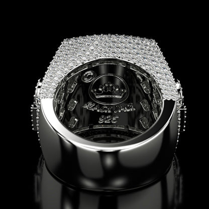 BlackJack® 6.00 ct. Real Moissanite Studded Men's Hip Hop Ring in 925 Silver