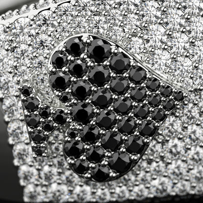 BlackJack® 6.00 ct. Real Moissanite Studded Men's Hip Hop Ring in 925 Silver