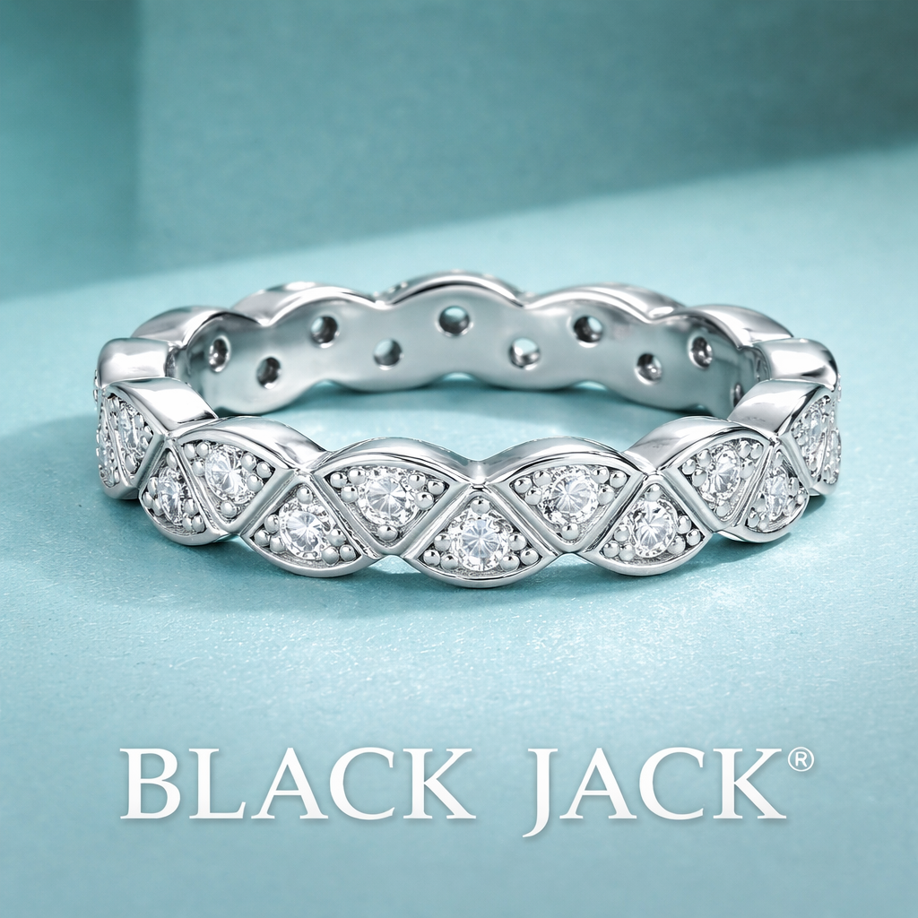 1.30 CT Lab Grown Diamond Wedding Band Ring for Women | 14K White Gold | Black Jack®