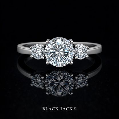 2.50 Ct Round Three-Stone Custom Memory Moissanite Ring – Lab-Created Moissanite from Personal Carbon in Gold-Plated Sterling Silver