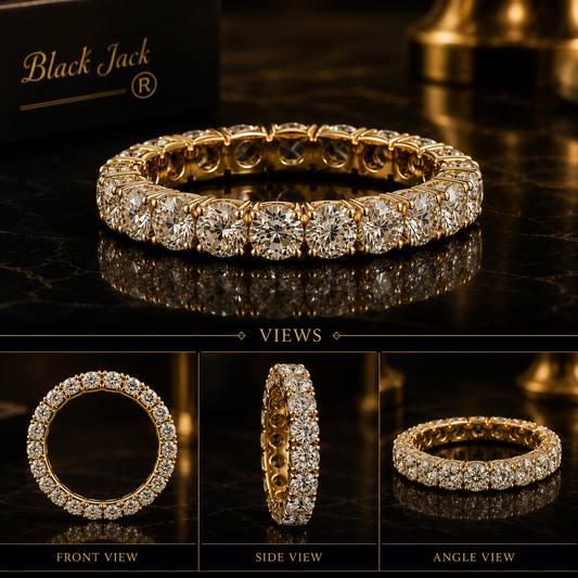 3.00 CT Champagne Memory Diamond Eternity Ring in Yellow Gold | Pet Ashes Memorial Diamond Ring