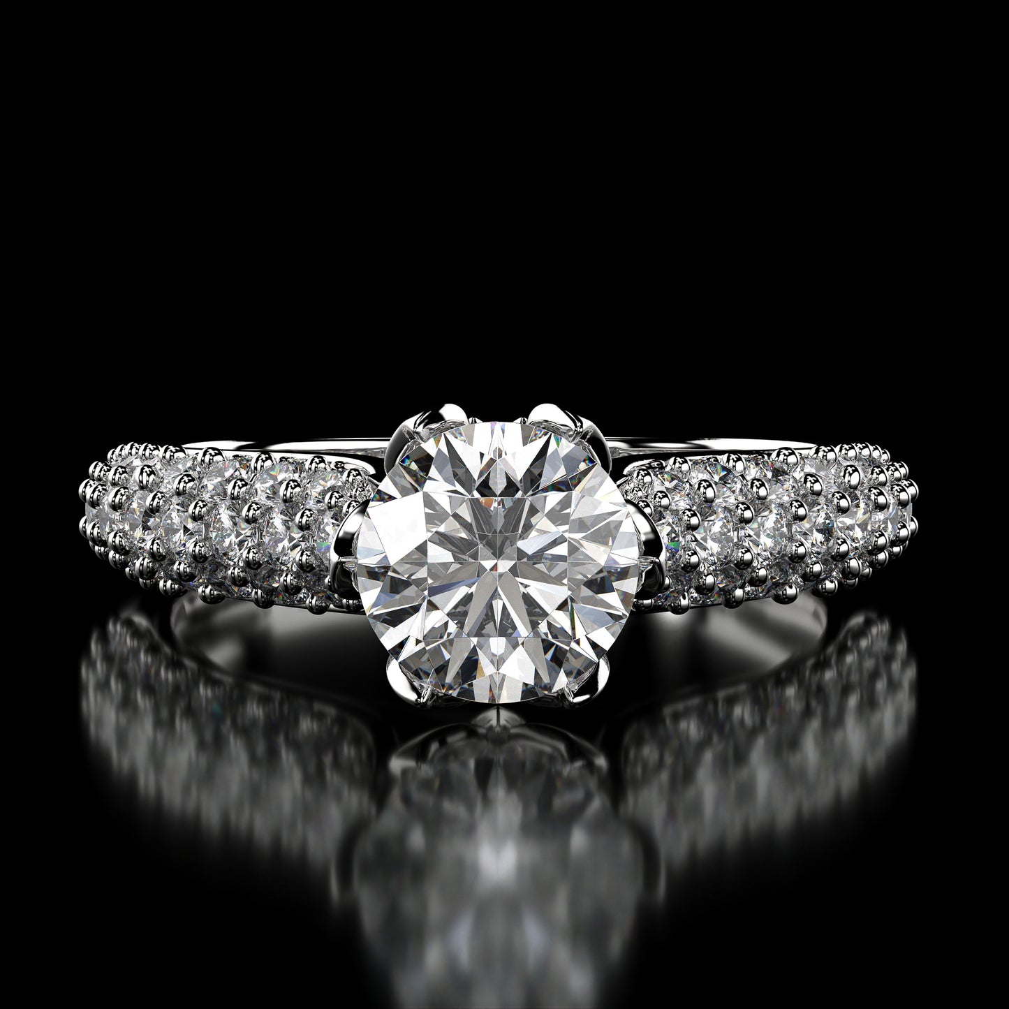 2.45 Carat Lab-Grown Diamond Solitaire Engagement Ring – Round Cut in 14K White Gold