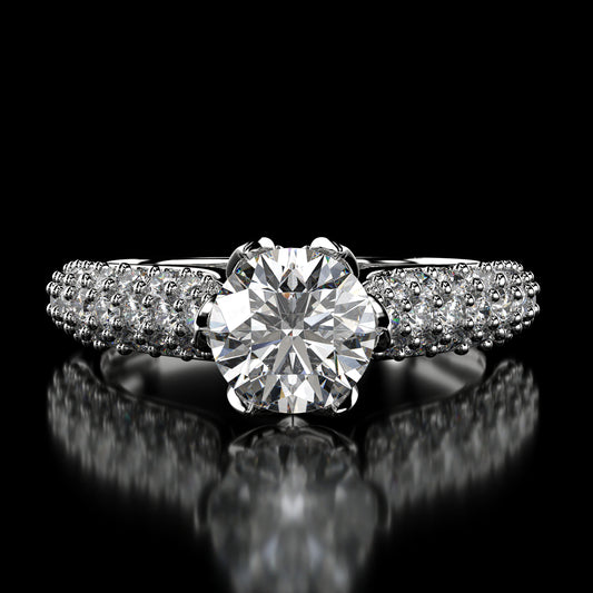 2.45 Carat Lab-Grown Diamond Solitaire Engagement Ring – Round Cut in 14K White Gold