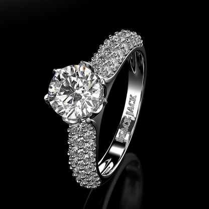 2.45 Carat Lab-Grown Diamond Solitaire Engagement Ring – Round Cut in 14K White Gold
