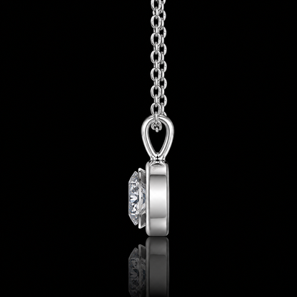 1.00 Ct Round Memory Diamond Bezel Pendant Pet Cremation Diamond 14K White Gold Memorial Jewelry Black Jack