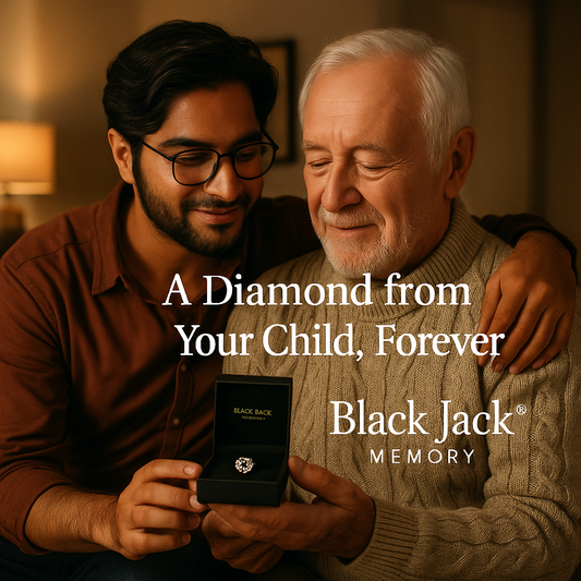 A Diamond from Your Child – Custom Lab-Grown Diamond for Father | Memory Jewelry from Hair | Black Jack® Memory Gift
