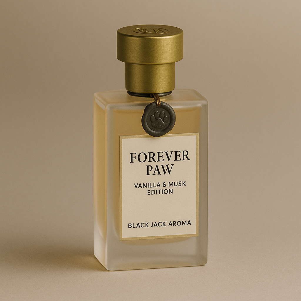 Forever Paw™ – Vanilla & Musk Edition | Perfume from Pet Ashes or Hair | Black Jack® Aroma – Pet Memory Perfumes™