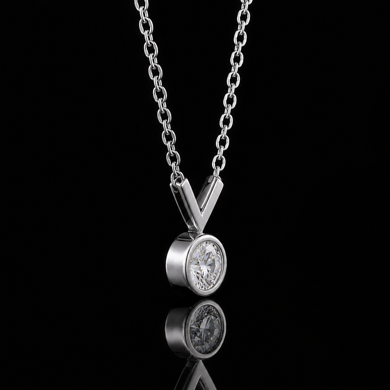 1.00 Ct Round Memory Diamond Solitaire Pendant Pet Cremation Diamond 14K White Gold Memorial Jewelry Black Jack
