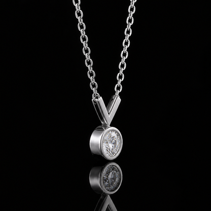 1.00 Ct Round Memory Diamond Solitaire Pendant Pet Cremation Diamond 14K White Gold Memorial Jewelry Black Jack