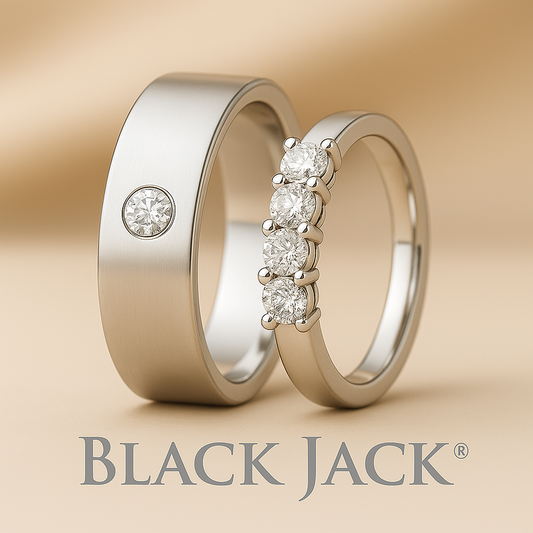 Hair to Hair Diamond Couple Wedding Bands – 0.70 CT Lab Grown Diamonds from Both Partners’ Hair – White Gold Set