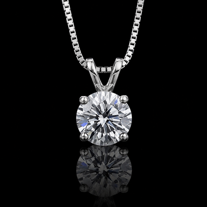 1.00 Ct Round Memory Diamond Solitaire Pendant in 14K White Gold Pet Cremation Memorial Necklace Black Jack
