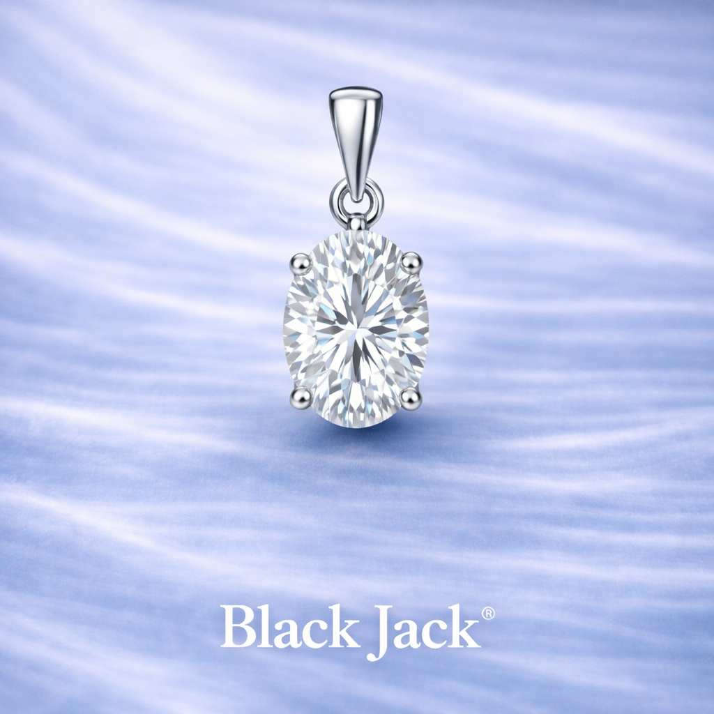 IGI Certified 1.00 CT Oval Lab Grown Diamond Pendant in 14K White Gold