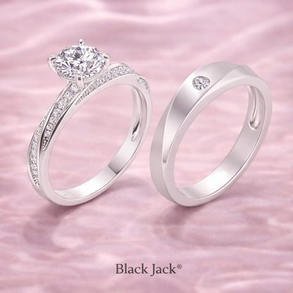 1.50 CT Unity Twist Lab Grown Diamond Couple Engagement Rings in 14k Gold| IGI Certified