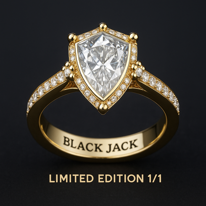 Eternal One™ – 1/1 Limited Edition Memory Diamond Ring | Pet & Human Ashes to Diamond | 22K Yellow Gold | Black Jack® Memory