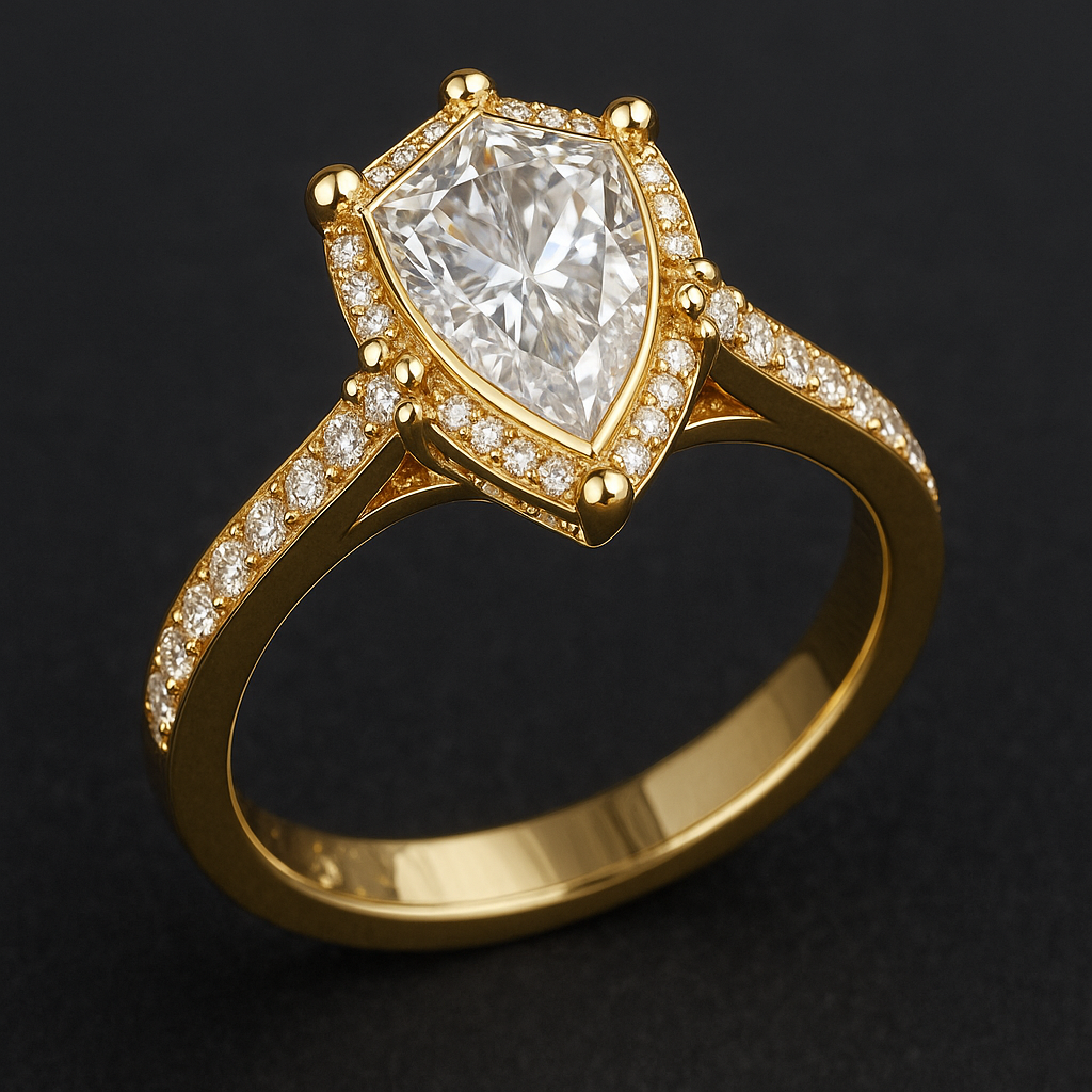 Eternal One™ – 1/1 Limited Edition Memory Diamond Ring | Pet & Human Ashes to Diamond | 22K Yellow Gold | Black Jack® Memory