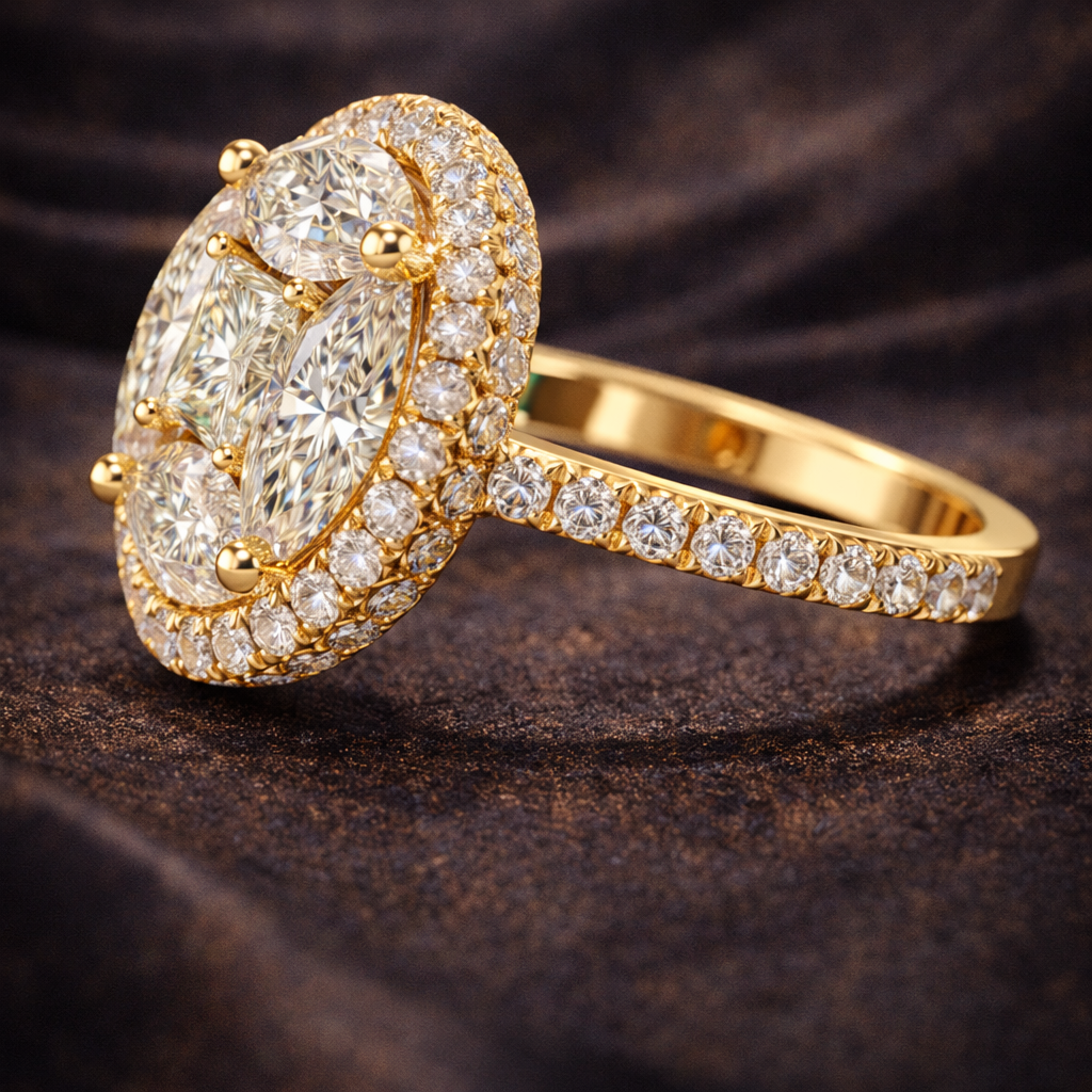 3.25 CT Pet Memory Diamond Ring in 14K Yellow Gold – Ashes to Diamond | Brand Authenticity Certified