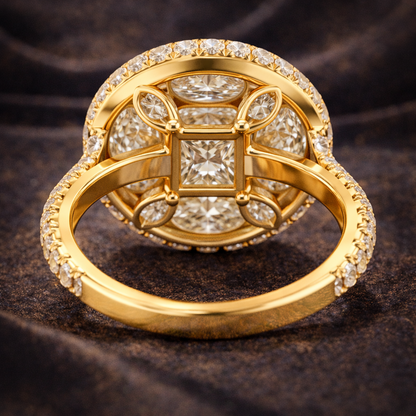 3.25 CT Pet Memory Diamond Ring in 14K Yellow Gold – Ashes to Diamond | Brand Authenticity Certified