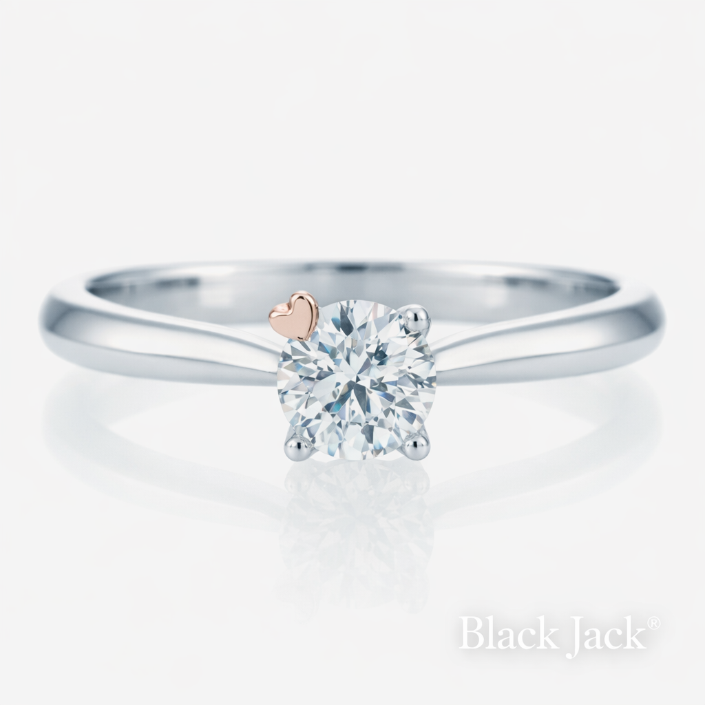 0.50 CT Heart Prong Solitaire Memory Diamond Ring in 14K White Gold | Pet & Human Ashes | Brand Authenticity Certified