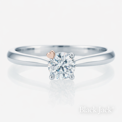 0.50 CT Heart Prong Solitaire Memory Diamond Ring in 14K White Gold | Pet & Human Ashes | Brand Authenticity Certified