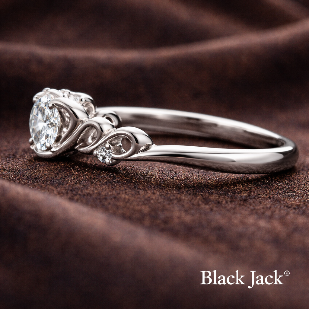 0.54 CT Crown Heart Memory Diamond Ring in 14K White Gold |   Pet & Human Ashes | Brand Authenticity Certified