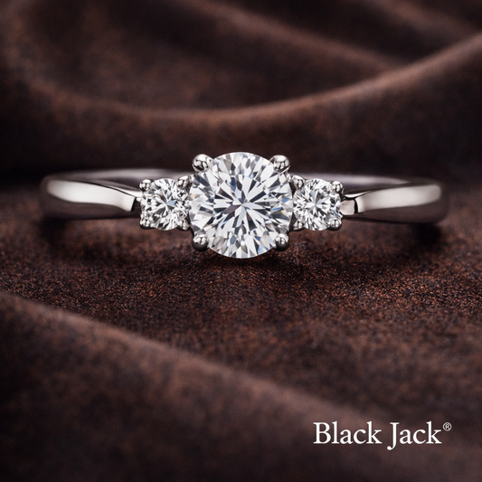 0.60 CT Three Stone Memory Diamond Ring in 14K White Gold | Pet & Human Ashes | Brand Authenticity Certified