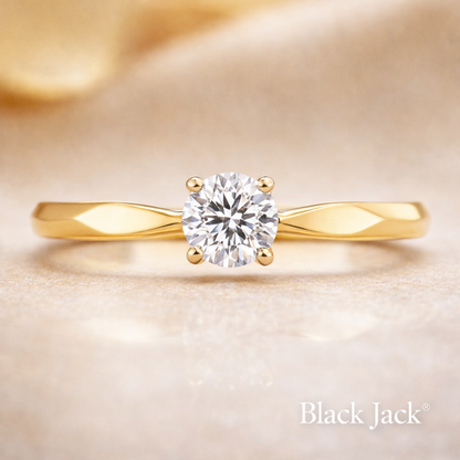 0.50 Ct Classic Solitaire Memory Diamond Ring in 14K Yellow Gold – Pet and Human Ashes