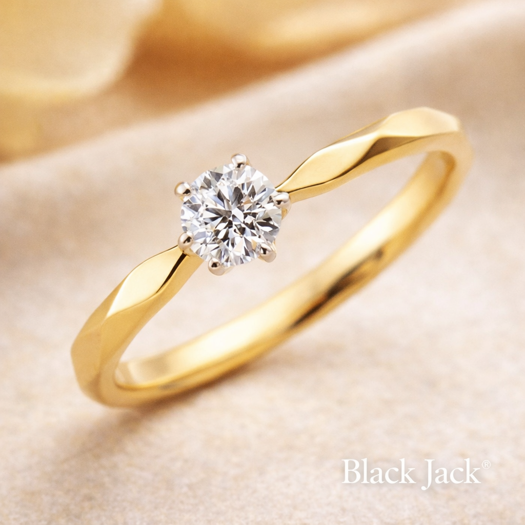 0.50 Ct Classic Solitaire Memory Diamond Ring in 14K Yellow Gold – Pet and Human Ashes