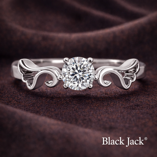 0.50 CT Angel Wing Memory Diamond Ring in 14K White Gold |Pet and Human Ashes| Brand Authenticity Certified