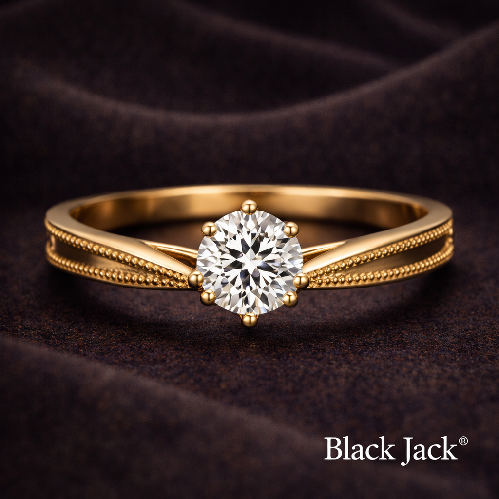 1.00 CT Classic Solitaire Memory Diamond Ring in 14K Yellow Gold |Pet and Human Ashes| Brand Authenticity Certified