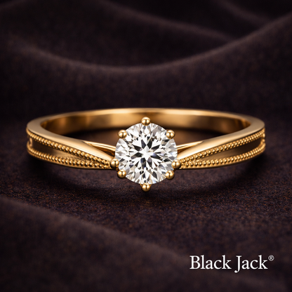 1.00 CT Classic Solitaire Memory Diamond Ring in 14K Yellow Gold |Pet and Human Ashes| Brand Authenticity Certified