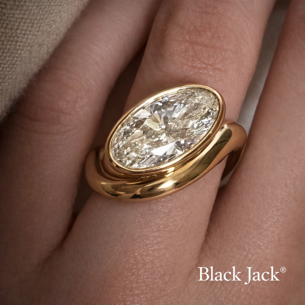 3.00 CT Oval Bezel Dome Memory Diamond Ring 14K Yellow Gold Pet and Human Ashes Brand Authenticity Certified