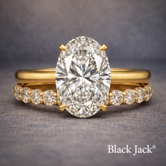 3.30 Ct Oval Solitaire Diamond Band Ring | 14K Yellow Gold |Pet and Human Ashes