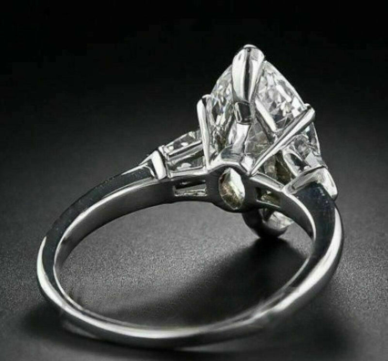 Three Stone 3.00 Ct. Marquise cut Moissanite Engagement Ring by Black Jack