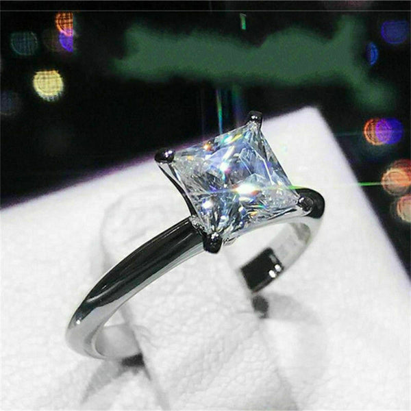 Princess cut Solitaire 2.50 Ct. Moissanite Engagement Ring by Black Jack