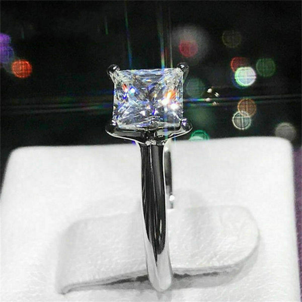 Princess cut Solitaire 2.50 Ct. Moissanite Engagement Ring by Black Jack