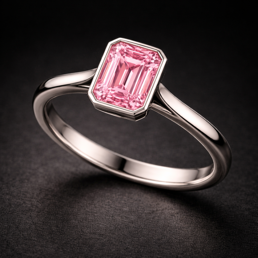 1.50 Carat Lab-Grown Diamond Solitaire Engagement Ring – Emerald Cut in 14K White Gold