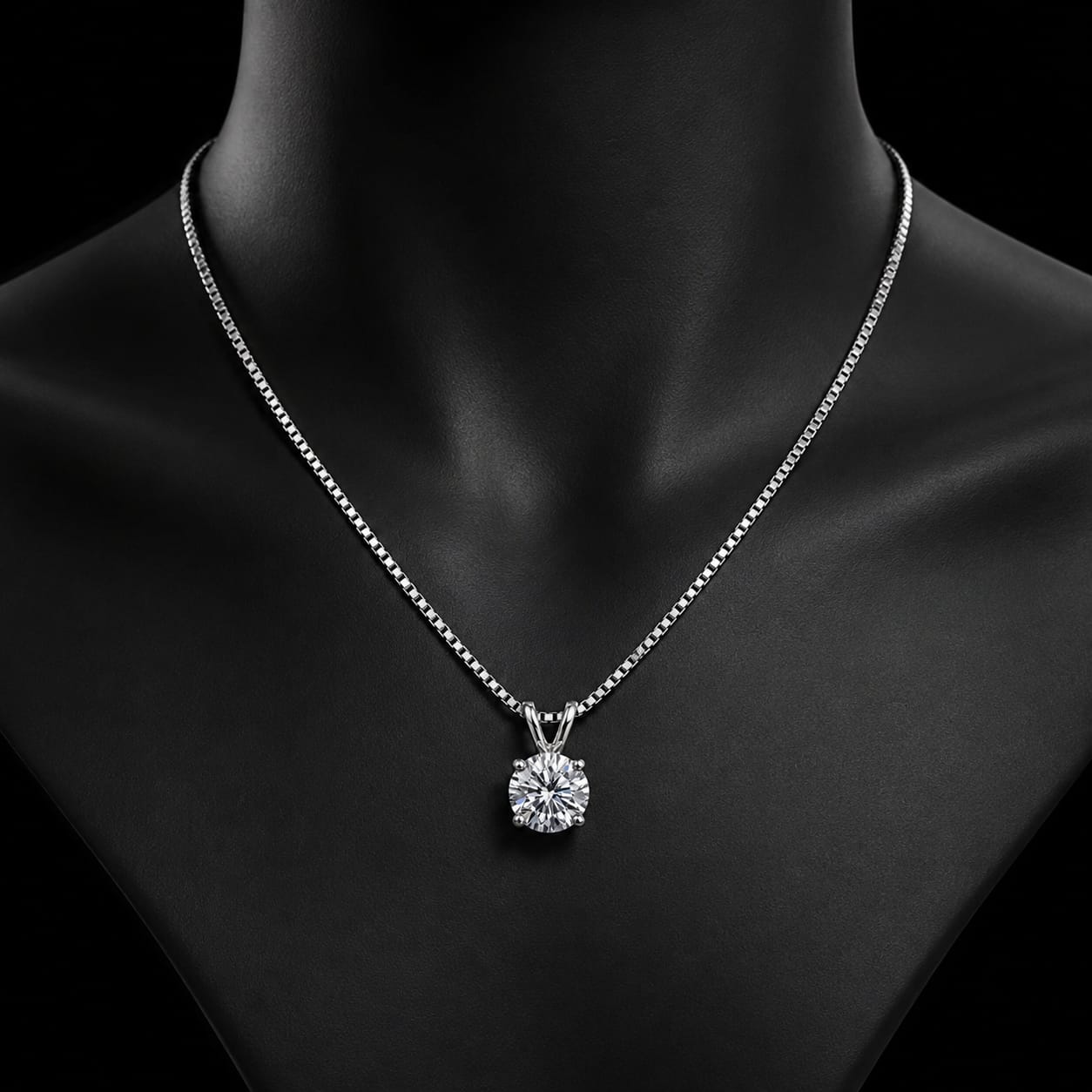 1.00 Ct Round Memory Diamond Solitaire Pendant in 14K White Gold Pet Cremation Memorial Necklace Black Jack