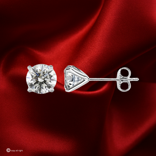 4 Prong 2 Ct. Lab Grown Diamond Studs in 14k White Gold by Black Jack