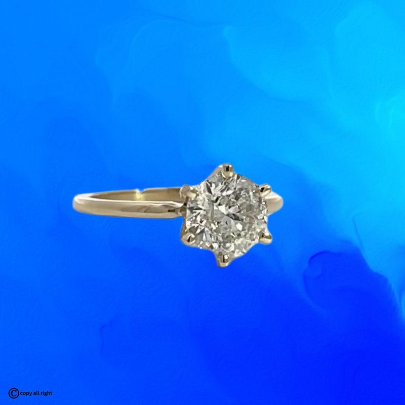 Solitaire 2.00 Ct Round Shape Real Lab Grown Diamond Engagement Ring in 14K Yellow Gold