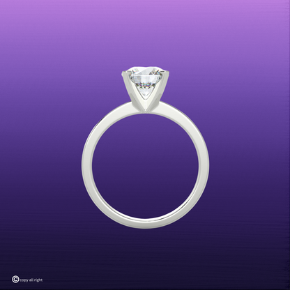 4 Prong Solitaire 1.50 Ct Round Shape Real Lab Grown Diamond engagement Ring in 14K White Gold
