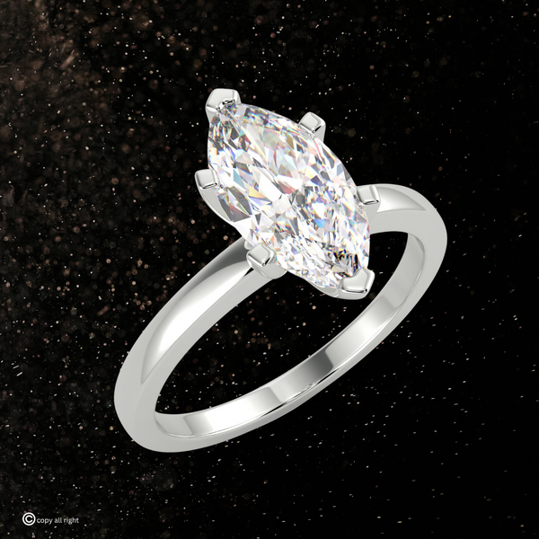 2.20 Ct Round Shape Real Lab Grown Diamond Solitaire With Accents Ring in 14K White Gold