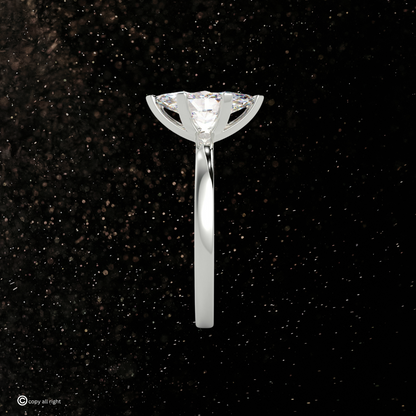 2.20 Ct Round Shape Real Lab Grown Diamond Solitaire With Accents Ring in 14K White Gold