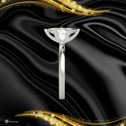 6 prong Solitaire 2ct Marquise Cut Real Lab Grown Solitaire Diamond 14k White Gold Engagement Ring