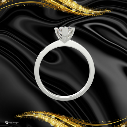 6 prong Solitaire 2ct Marquise Cut Real Lab Grown Solitaire Diamond 14k White Gold Engagement Ring